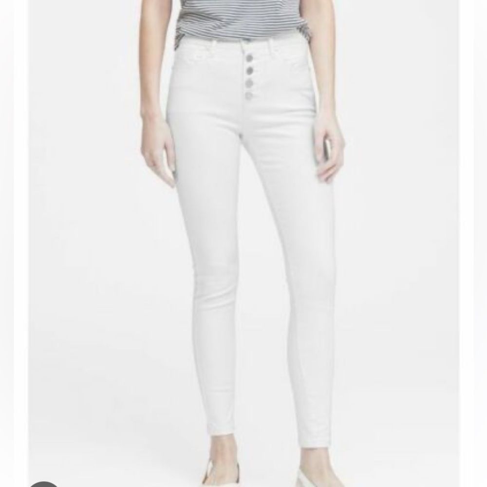 Banana Republic White High Rise Skinny Jeans | Size 30